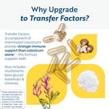 Researched Nutritionals Colostrum et Transfer Factor – éléments immunitaires essentiels pour le quotidien.