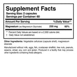 Étiquette non-ogm Researched Nutritionals Magnésium Glycinate souligne la qualité sans OGM.