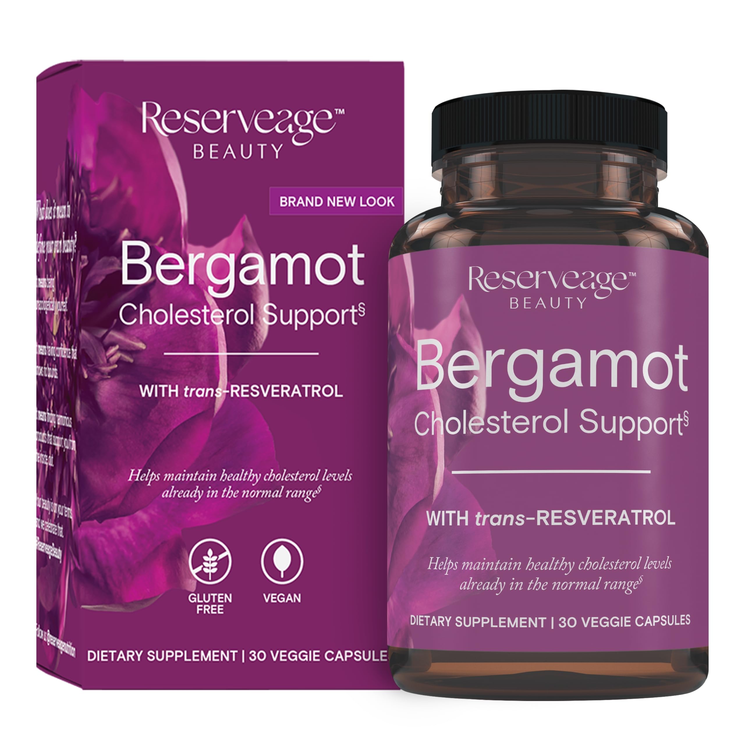 Bouteille Reserveage Beauty Bergamot Cholesterol Support prête pour le cœur