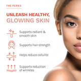 Reserveage Beauté Collagène Poudre: se dilue rapidement dans lait eau ou smoothie.