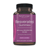 Reserveage Beauté gommes résvératrol 100 mg: texture fruitée pour une routine bien-être.