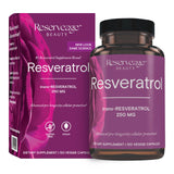 Reserveage Beauté Résveratrol 250 mg – bouteille visible, soutien potentiel à la vitalité antioxydante.