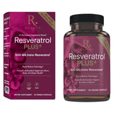 Reserveage Beauty Resveratrol Plus+, bouteille vue, soutien potentiel du système immunitaire.