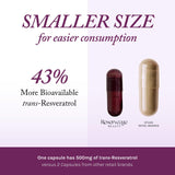 Capsules végétales Reserveage Beauty Resveratrol Plus+, meilleure biodisponibilité possible.