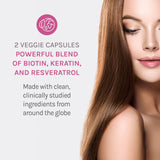 Reserveage Beauty Keratin en flacon de 120 capsules soutient potentiellement l'épaisseur des cheveux.