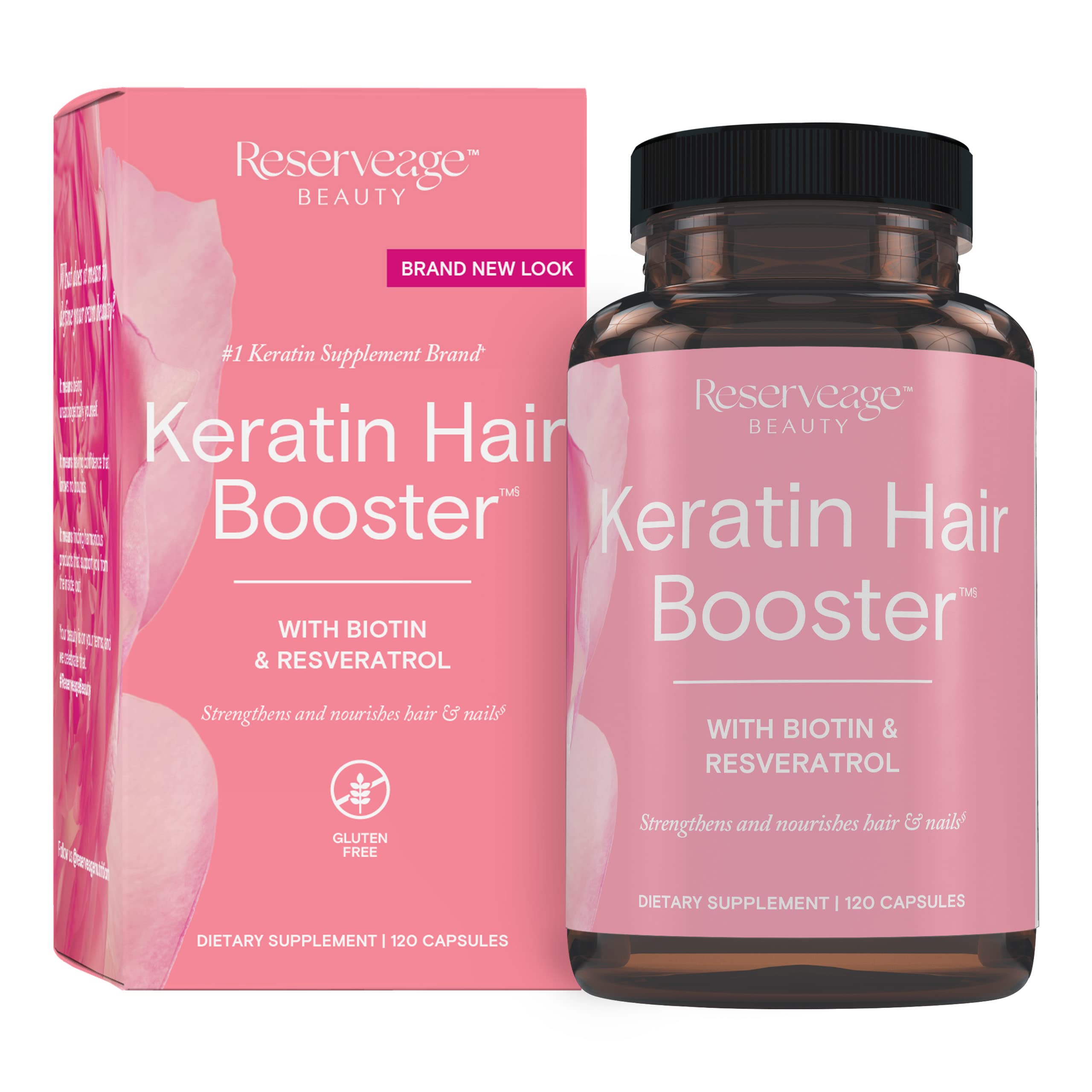 Reserveage Beauty Keratin montre des cheveux brillants et sains grâce à la kératine.