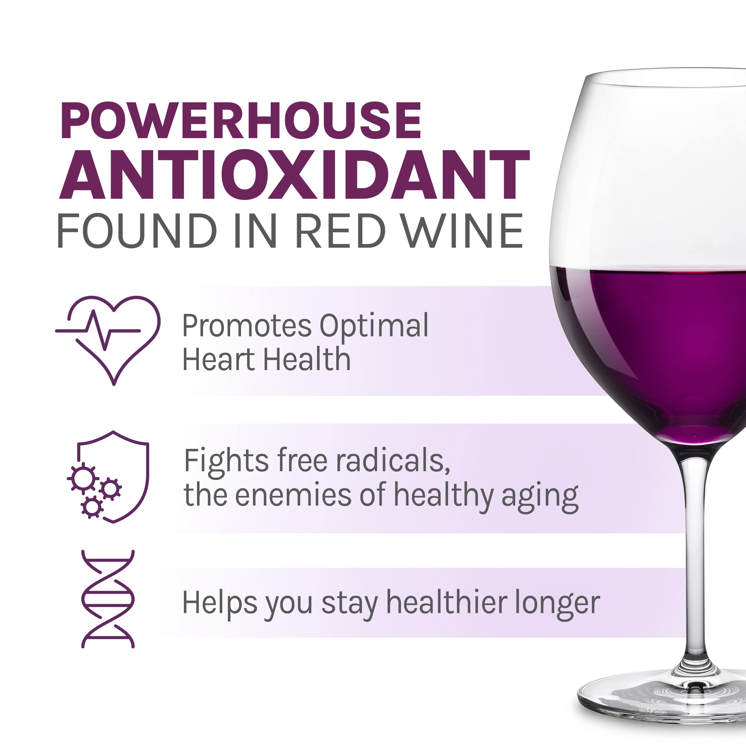 Étiquette du produit Reserveage Beauty Resveratrol Gummies indiquant 100 mg.