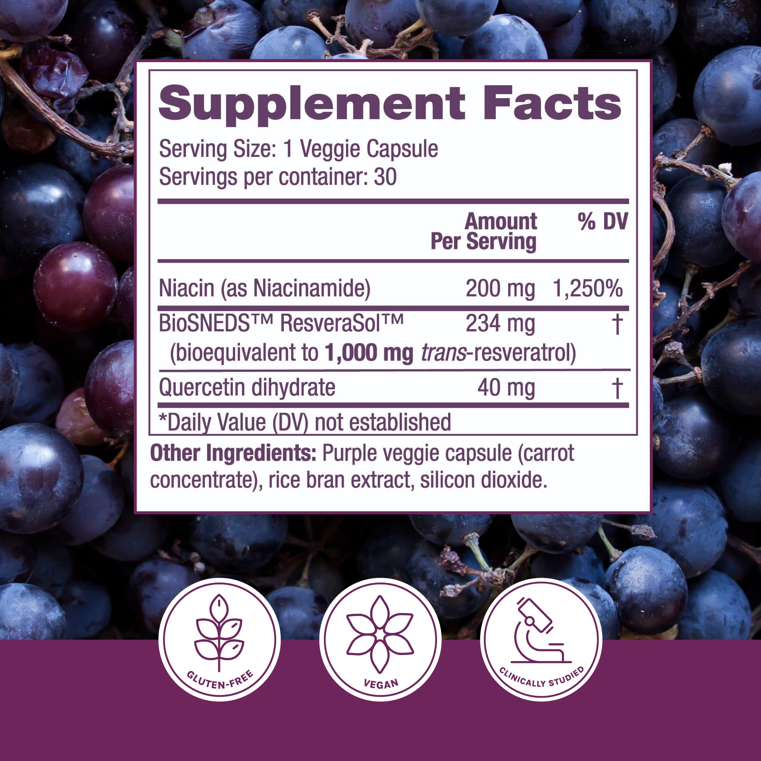 Capsules végétales Reserveage NAD Resveratrol Plus+, faciles à avaler.