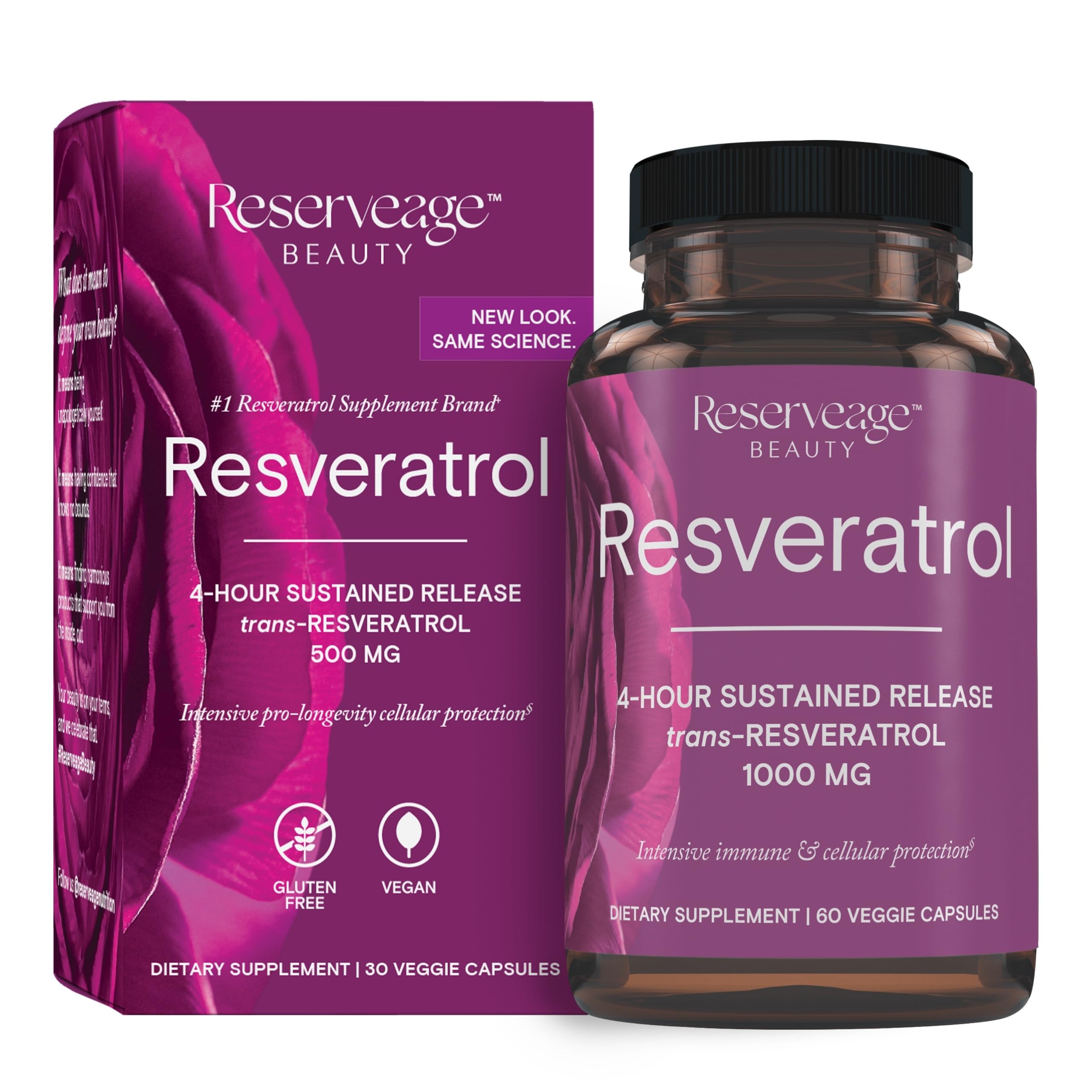 Reserveage Nutrition – bouteille résvératrol 1000 mg, antioxydant potentiel pour le quotidien.