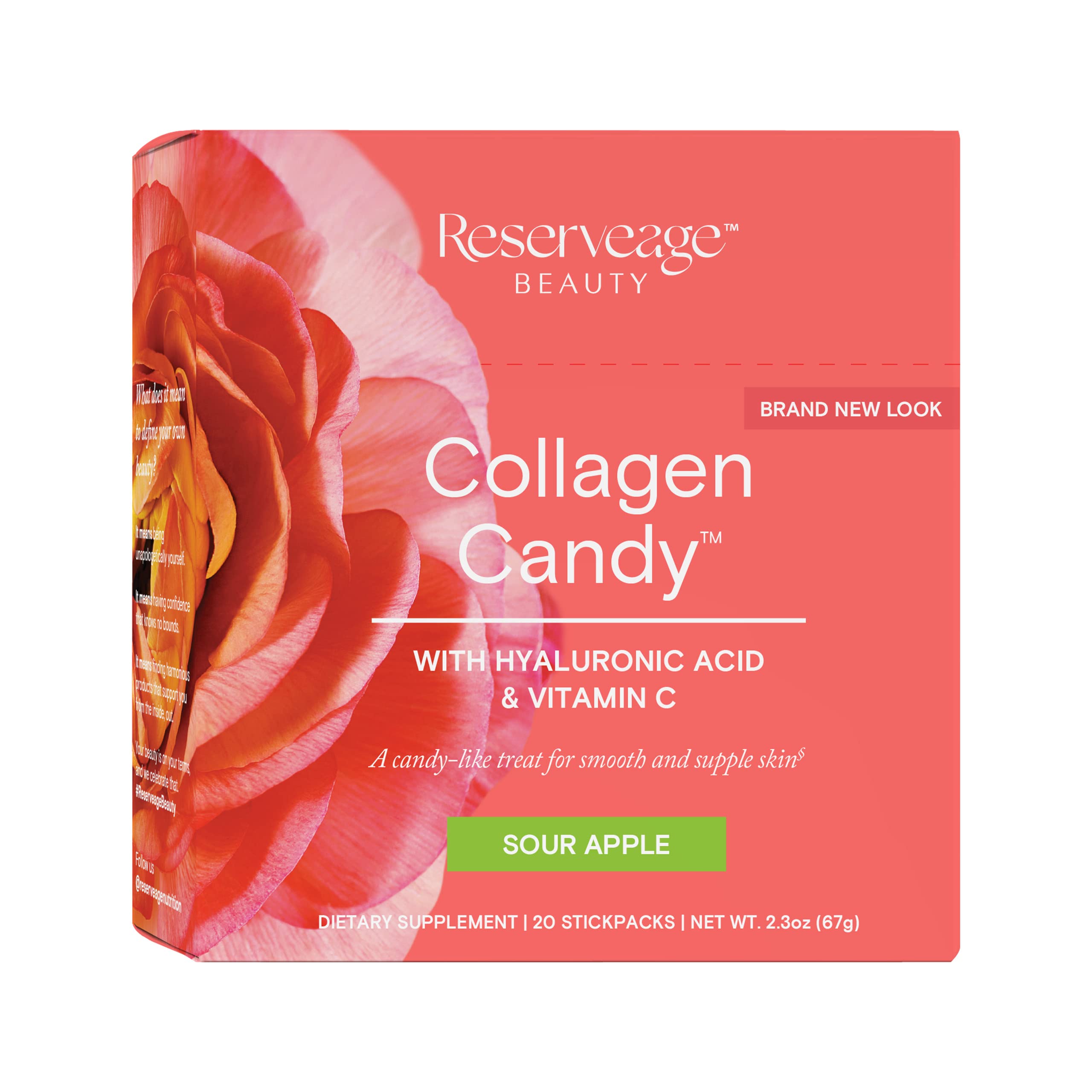 Reserveage Nutrition Collagen Candy emballage élégant peut soutenir l'élasticité de la peau.