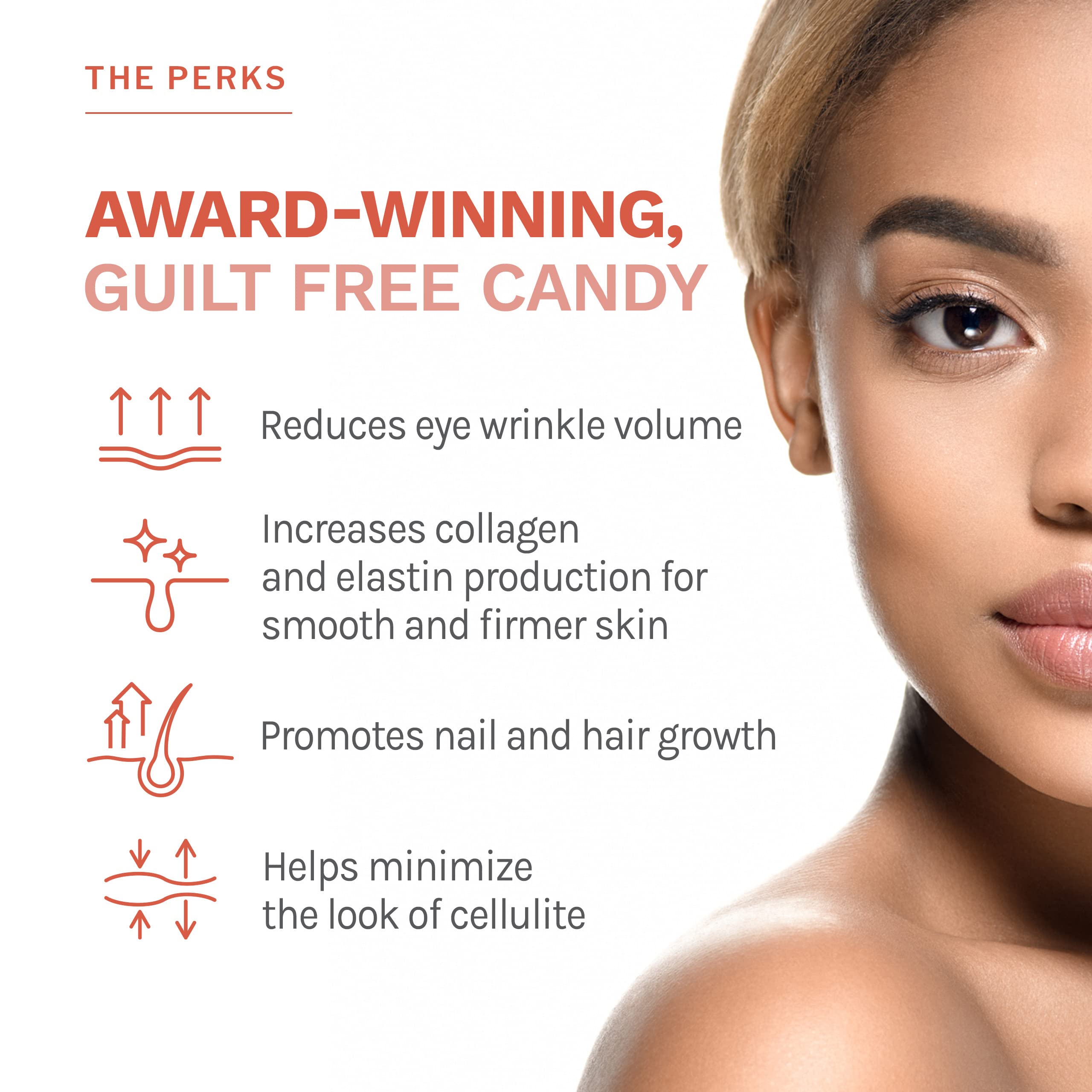 Reserveage Nutrition Collagen Candy saveur pomme acidulée peut soutenir peau et vitalité des cheveux.