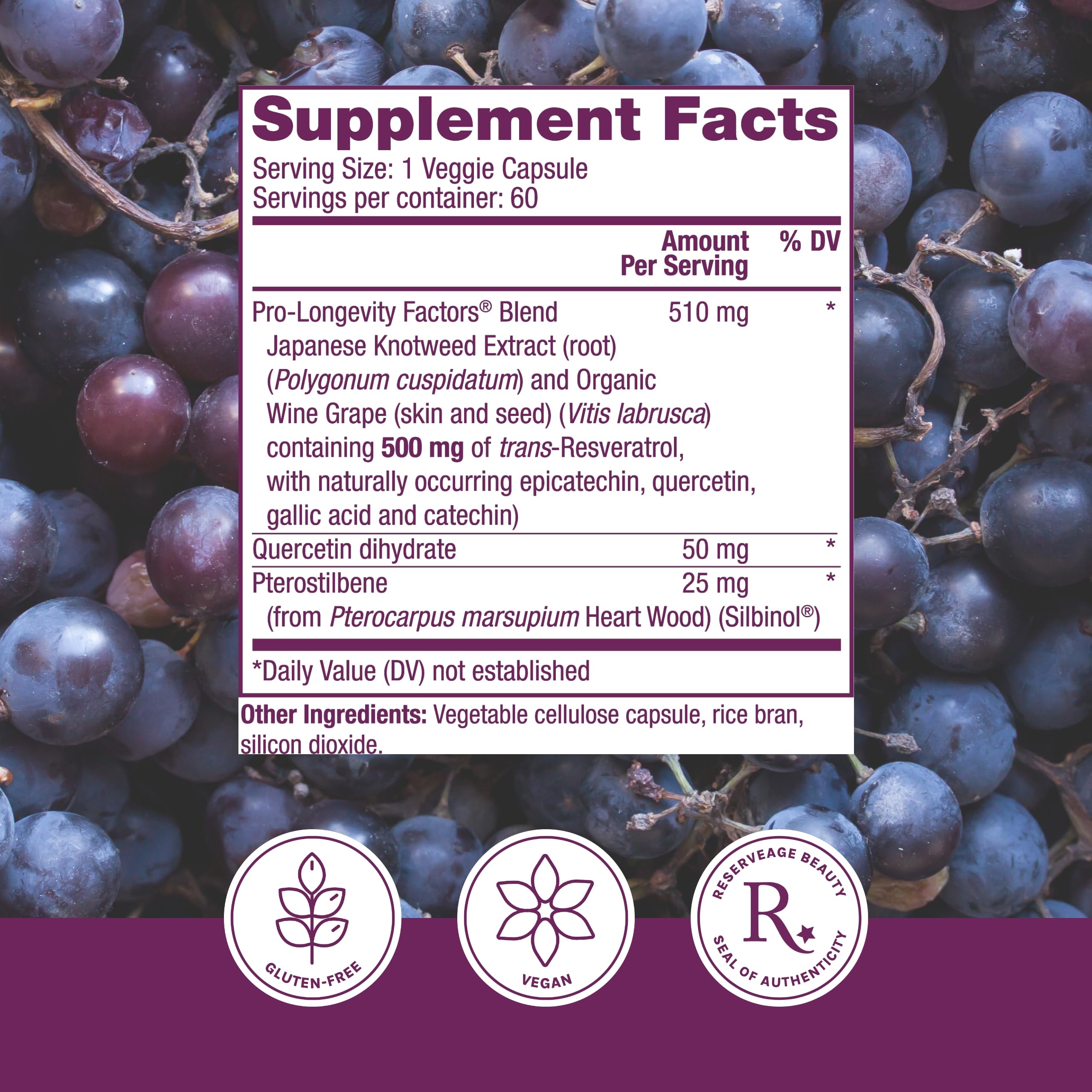 Reserveage Nutrition: gélules résveratrol 500 mg pour l’immunité et le quotidien.