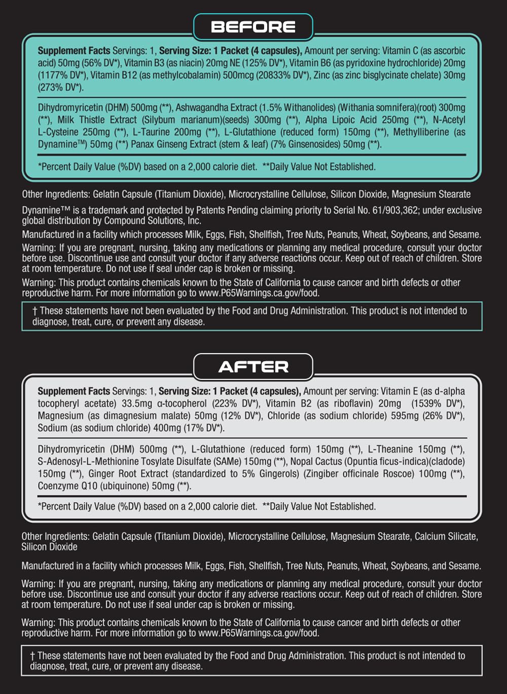 Reset Labs dhm-ginger blend ingredient panel suggests a natural detox-inspired formula