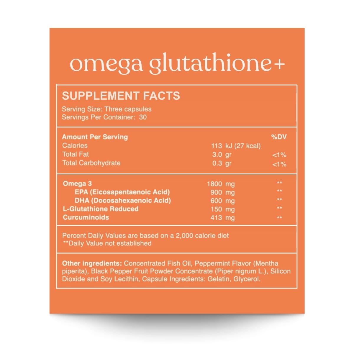 Gélules Reset Wellness Oméga GLUTATHIONE Plus prêtes à avaler.
