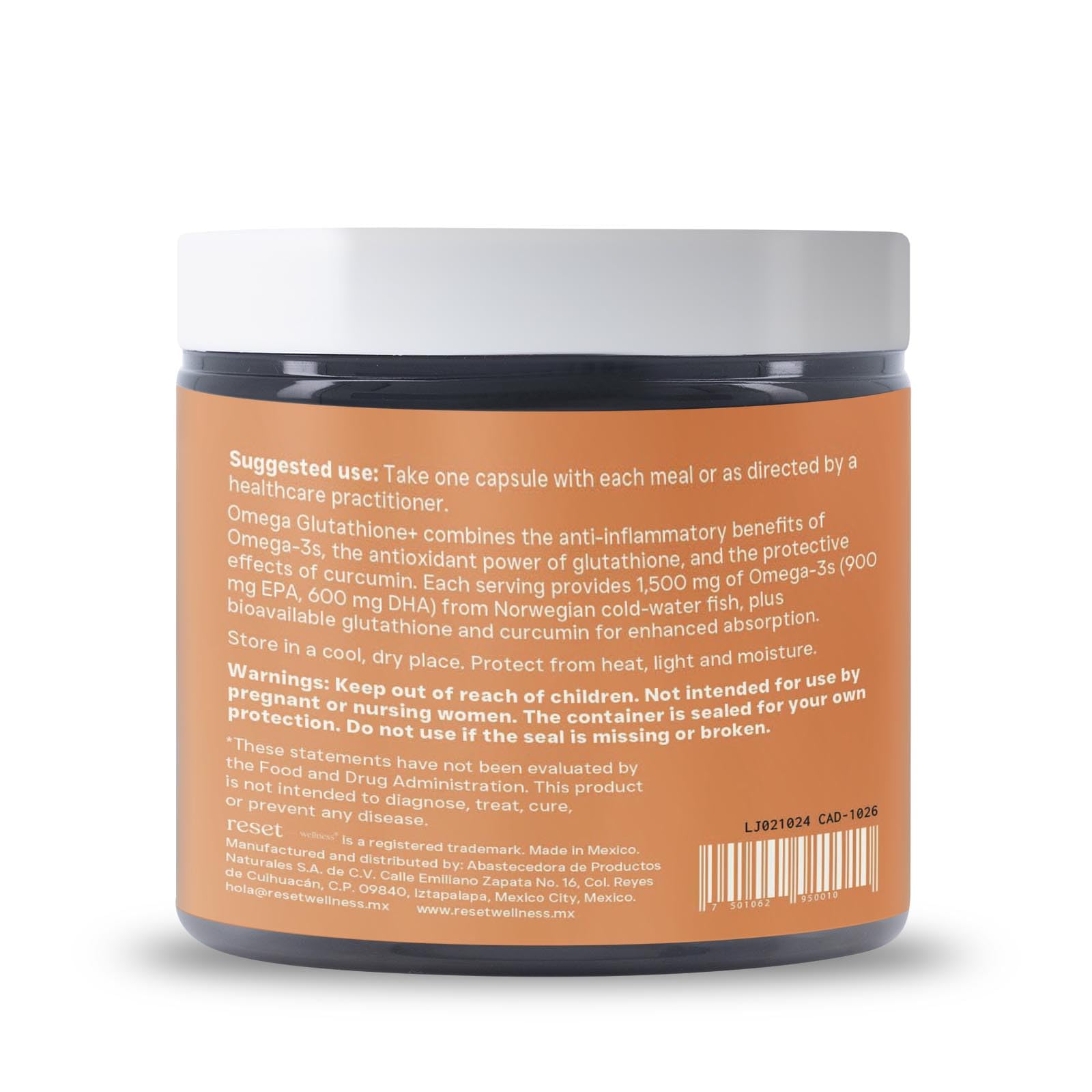 Sans OGM et sans allergènes Reset Wellness Oméga GLUTATHIONE Plus respecte votre routine.