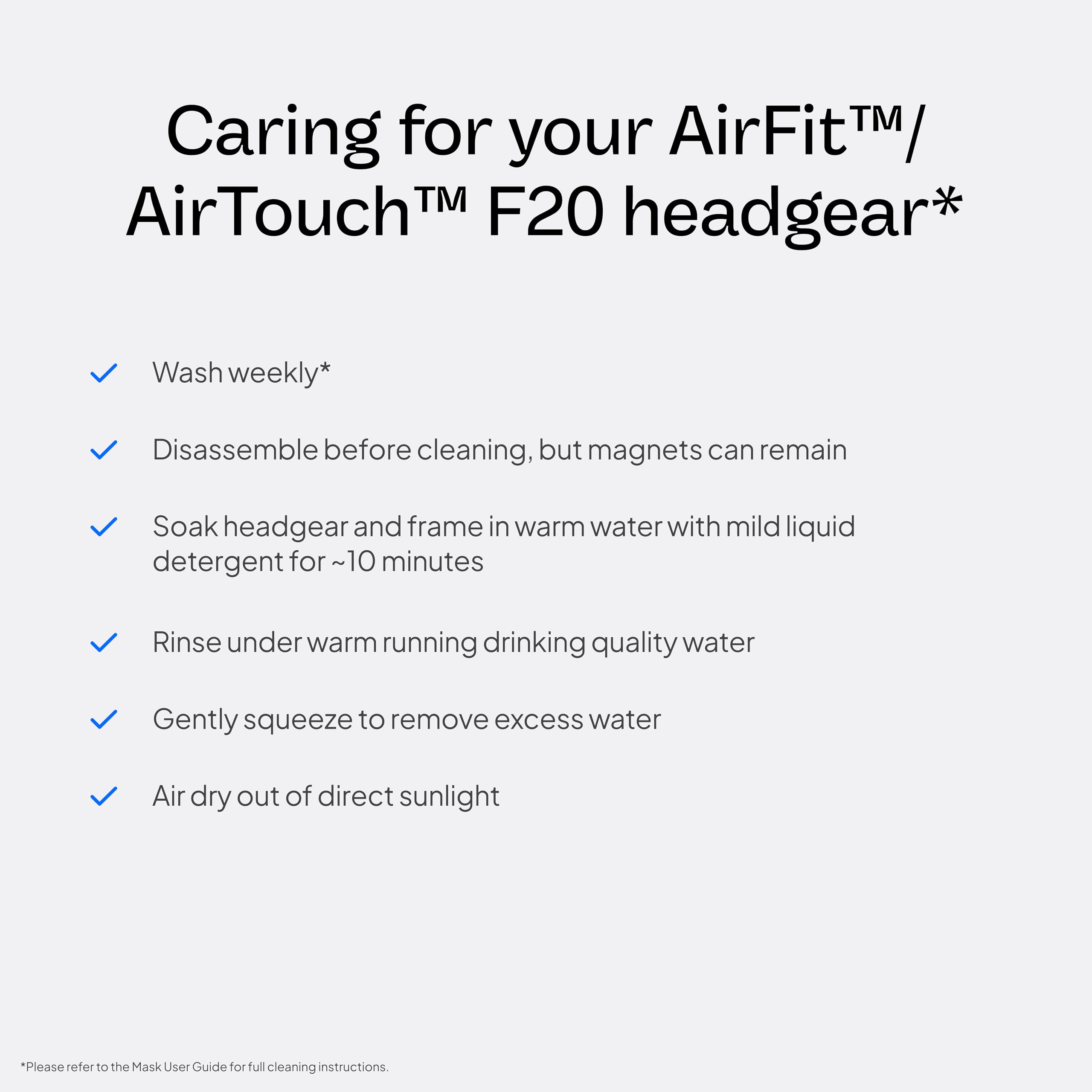 Compatibilité cadre pour ResMed AirFit AirTouch F20 avec le cadre existant.