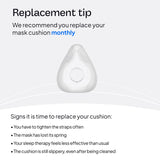 Remplacement bihebdomadaire recommandé – maintien de l'efficacité du masque.