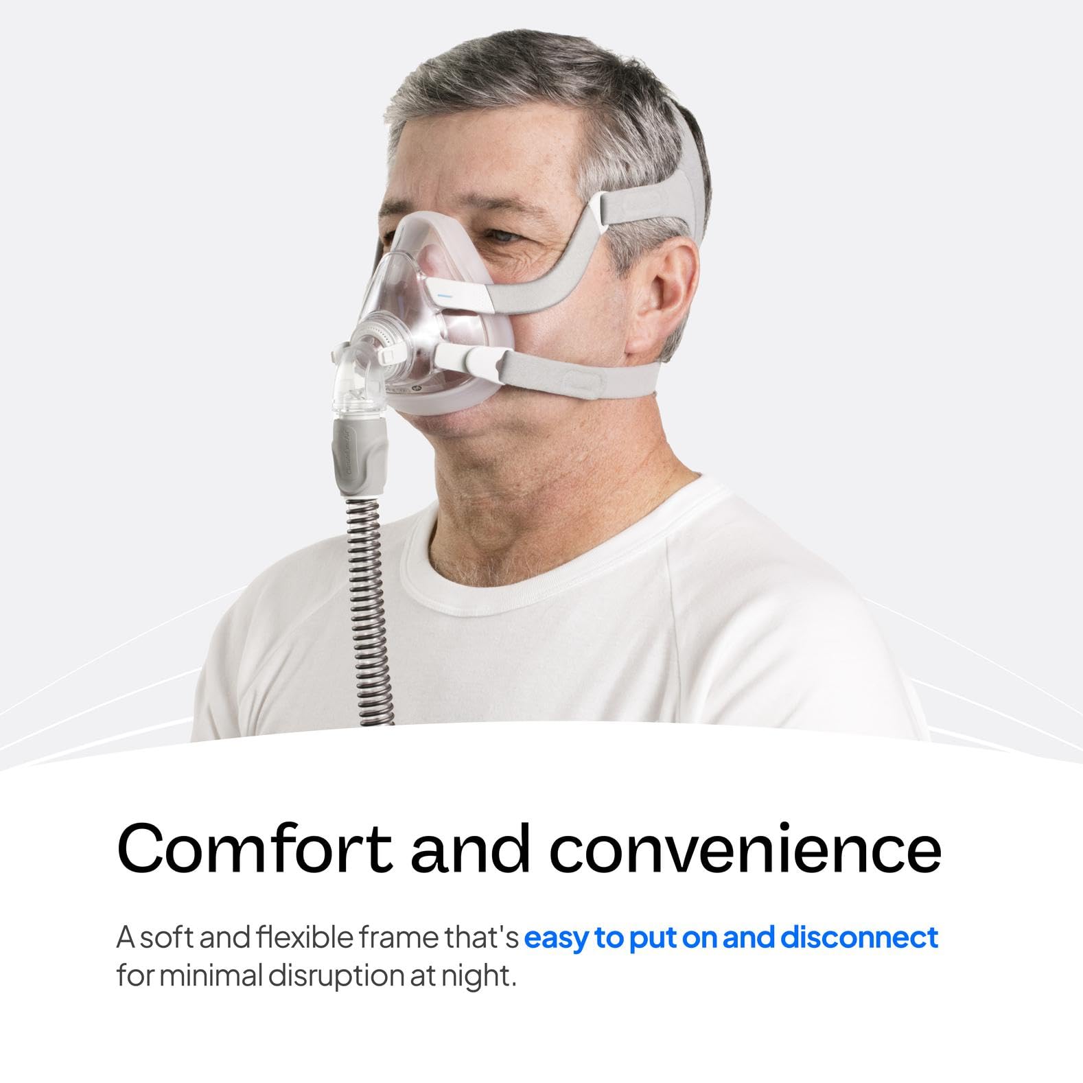 Harnais non inclus pour le masque ResMed AirFit F20, personnalisation flexible.