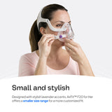 Coude à déconnexion rapide AirFit F20 pour femme, déconnexion facile sans retirer le masque.