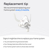 Qualité et fiabilité ResMed pour accessoires CPAP, cadre léger et durable.