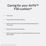 Coussin AirFit F30, joint d'étanchéité sous les narines pour ajustement sûr.