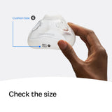 Coussin AirFit F30i, relief du pont nasal et réduction des marques.