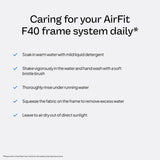 ResMed AirFit F40 coude deconnexion rapide permettant un retrait facile.