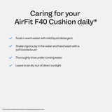 ResMed AirFit F40, coussin en silicone, confort nocturne et usage quotidien.