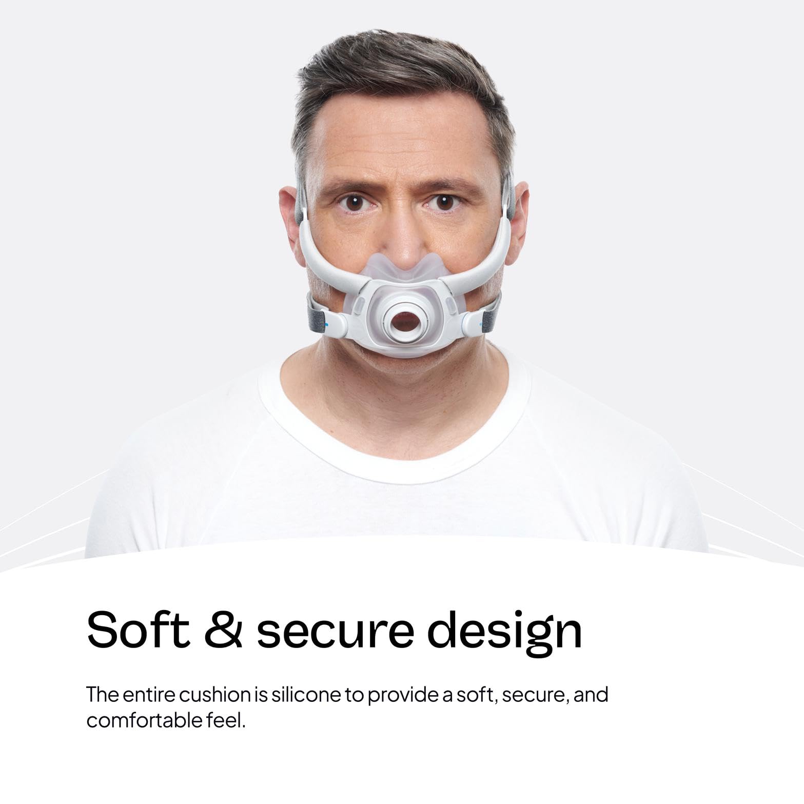 ResMed AirFit F40, coussin fiable pour la sécurité nocturne et l'étanchéité.