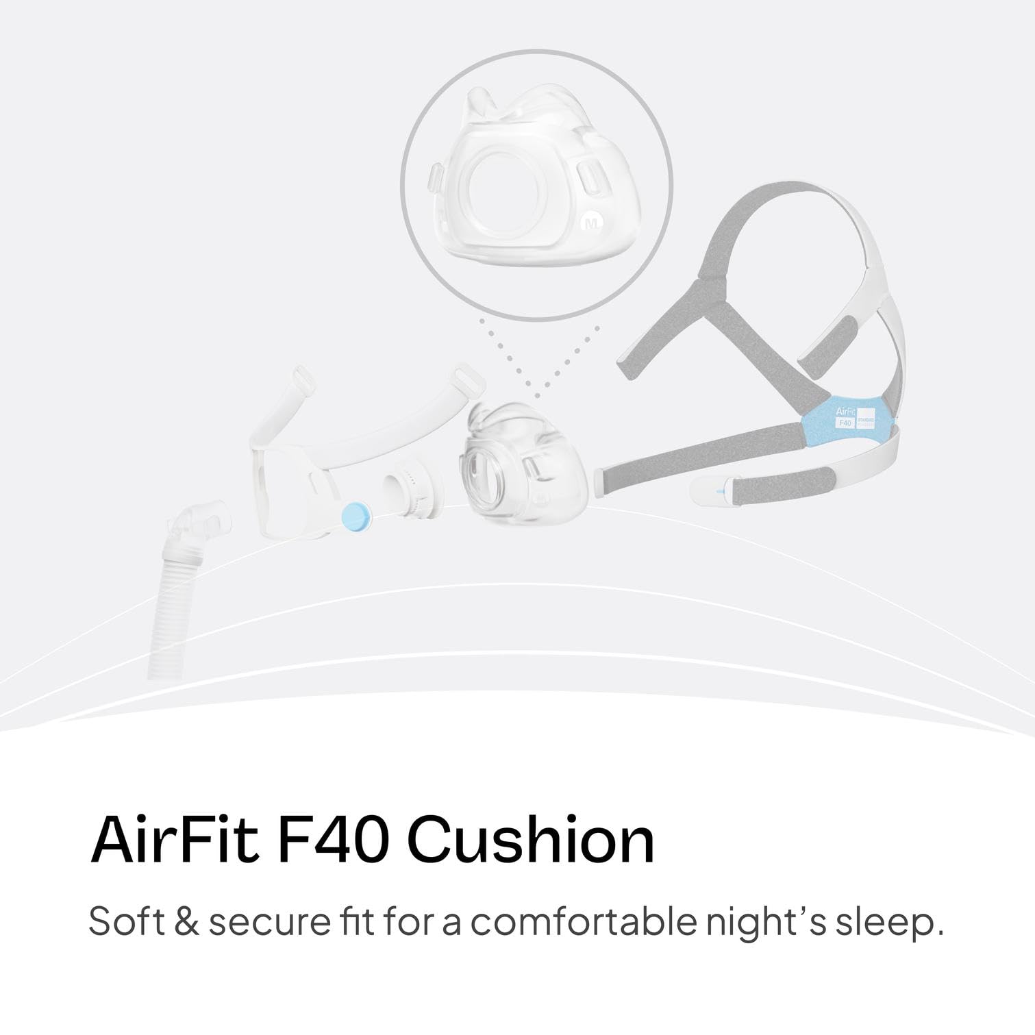 ResMed AirFit F40 joint-etancheite-visage, étanchéité fiable pendant la nuit.