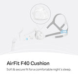 ResMed AirFit F40 joint-etancheite-visage, étanchéité fiable pendant la nuit.