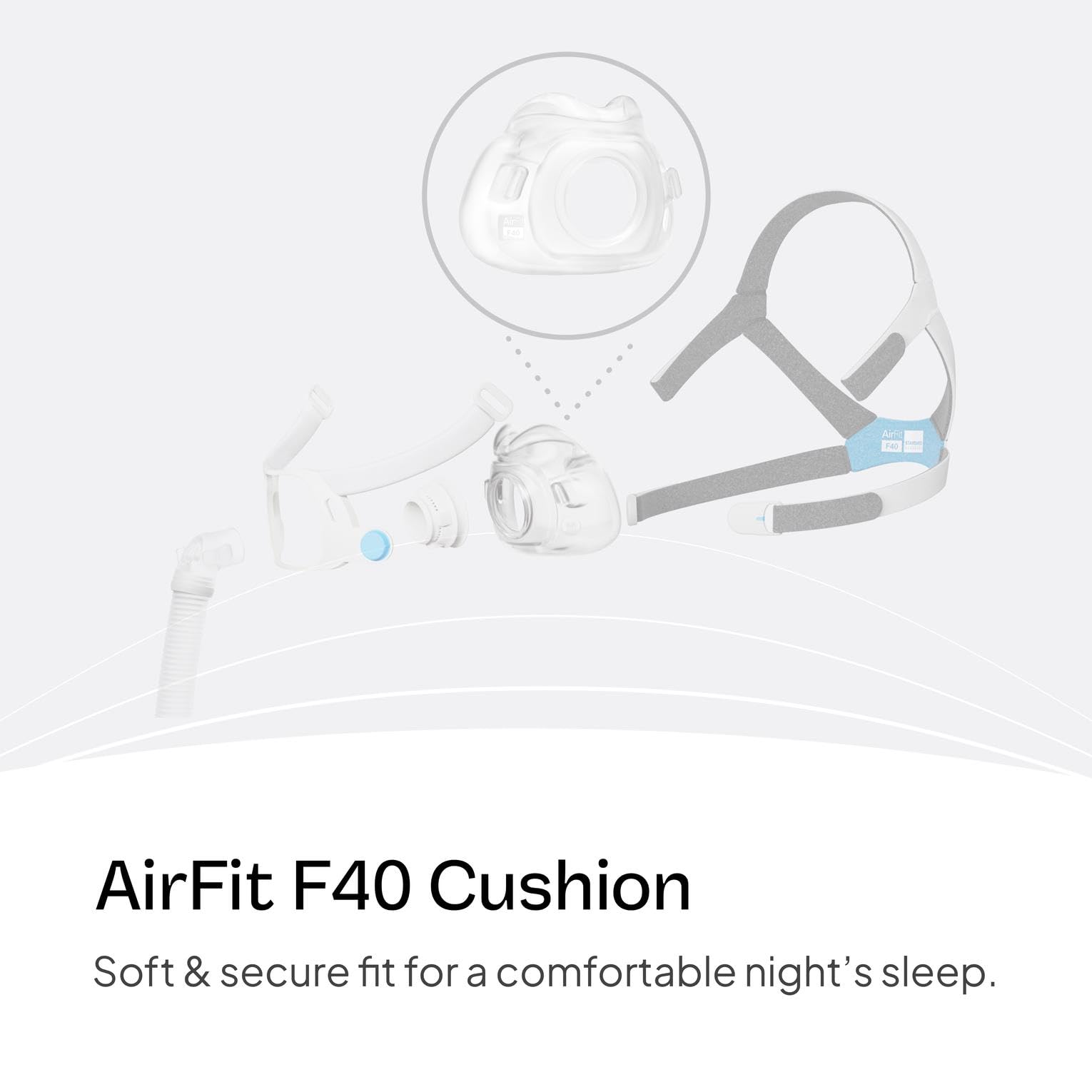 ResMed AirFit F40 Petit Large – coussin-adaptation-visage pour maintenir l'étanchéité toute la nuit.