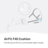 ResMed AirFit F40 Petit Large – coussin-adaptation-visage pour maintenir l'étanchéité toute la nuit.
