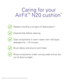 Confort du visage ResMed AirFit N20 – design léger et ergonomique.
