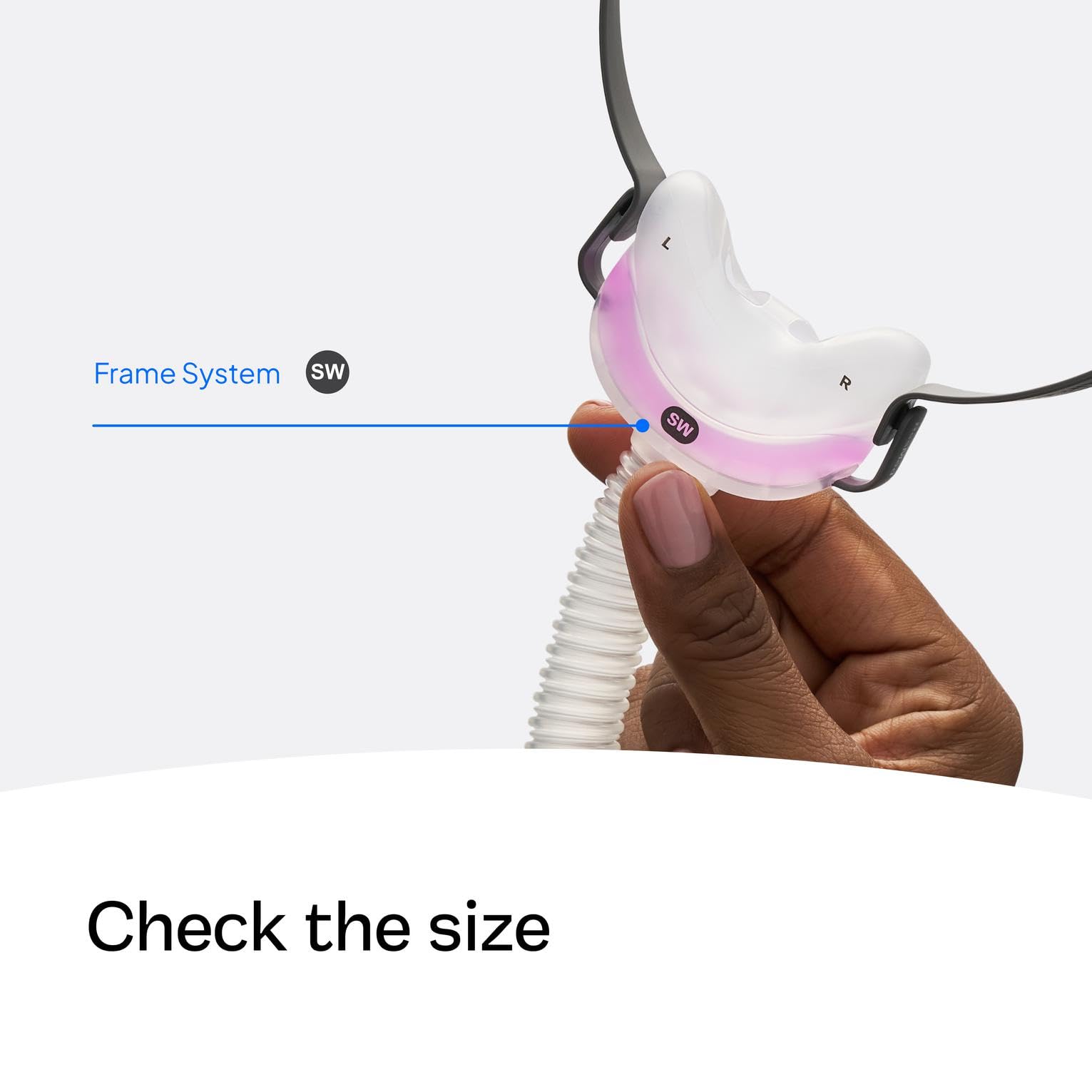 Cadre nasal ResMed AirFit N30 — contact minimal pour le confort facial.