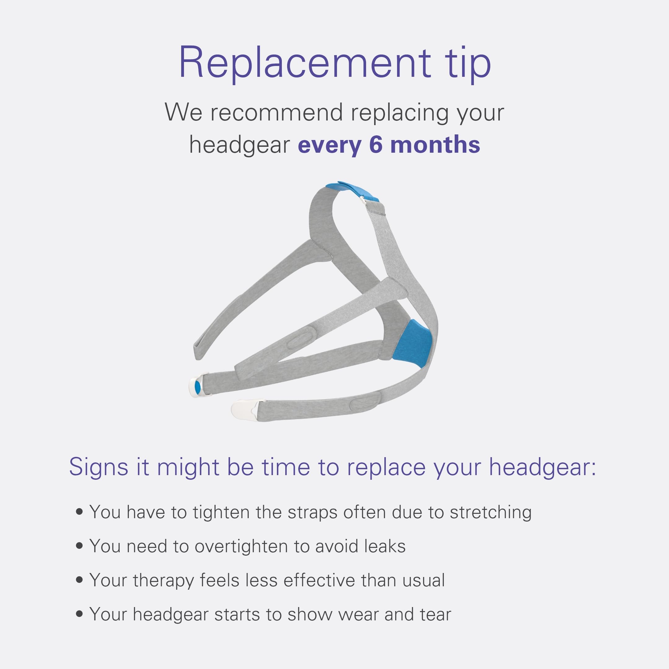 ResMed AirFit N30, clip de réglage latéral pour ajuster le serrage facilement.