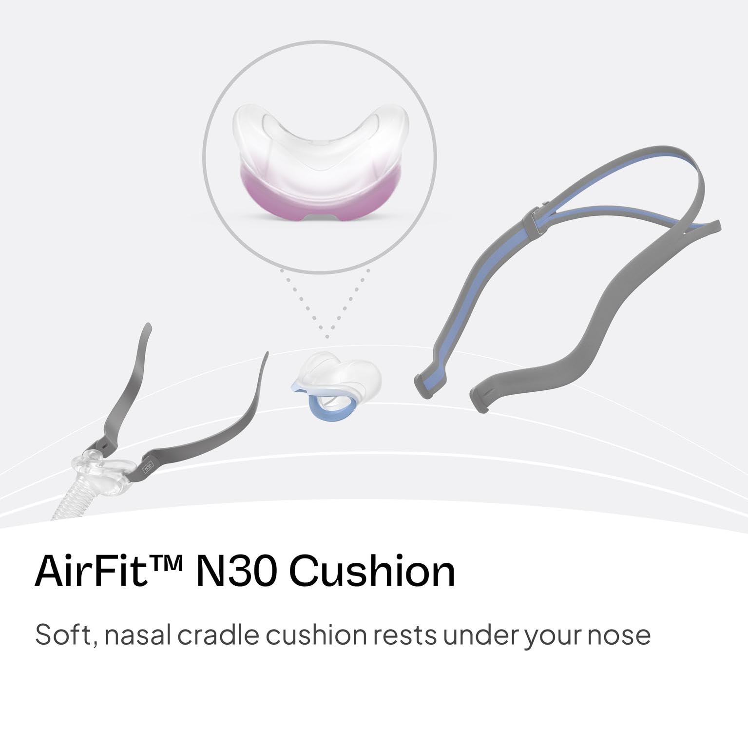 Coussin en silicone premium AirFit N30 durable et doux