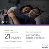 Flux d'air optimisé AirFit N30i assurant une respiration fluide.