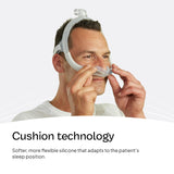 Coussin silicone doux AirFit N30i pour un toucher agréable.