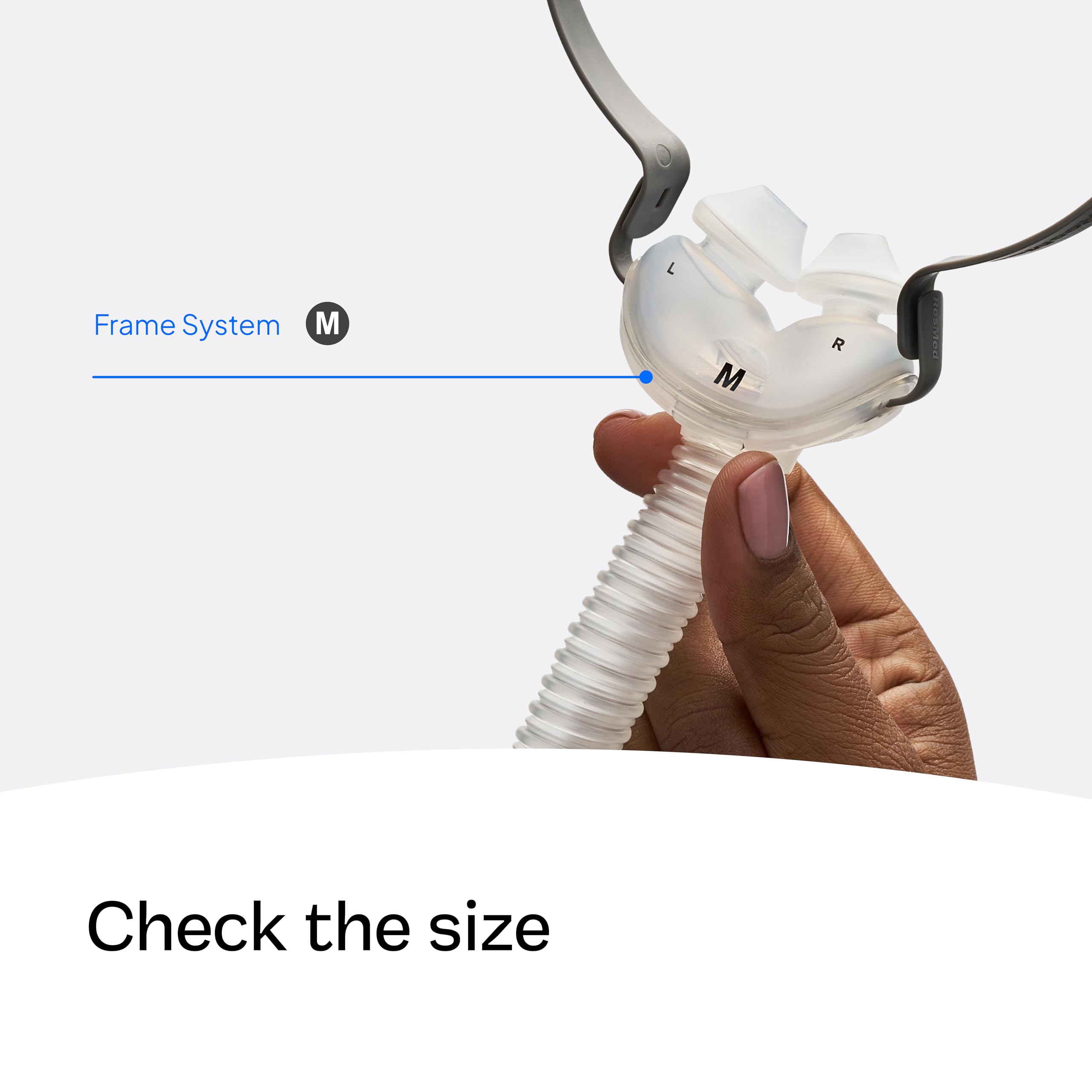 Coussin nasal ResMed AirFit P10 conçu pour un confort léger.