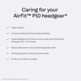 Harnais AirFit P10 sans cadre ni coussins nasaux inclus pour remplacement pratique.