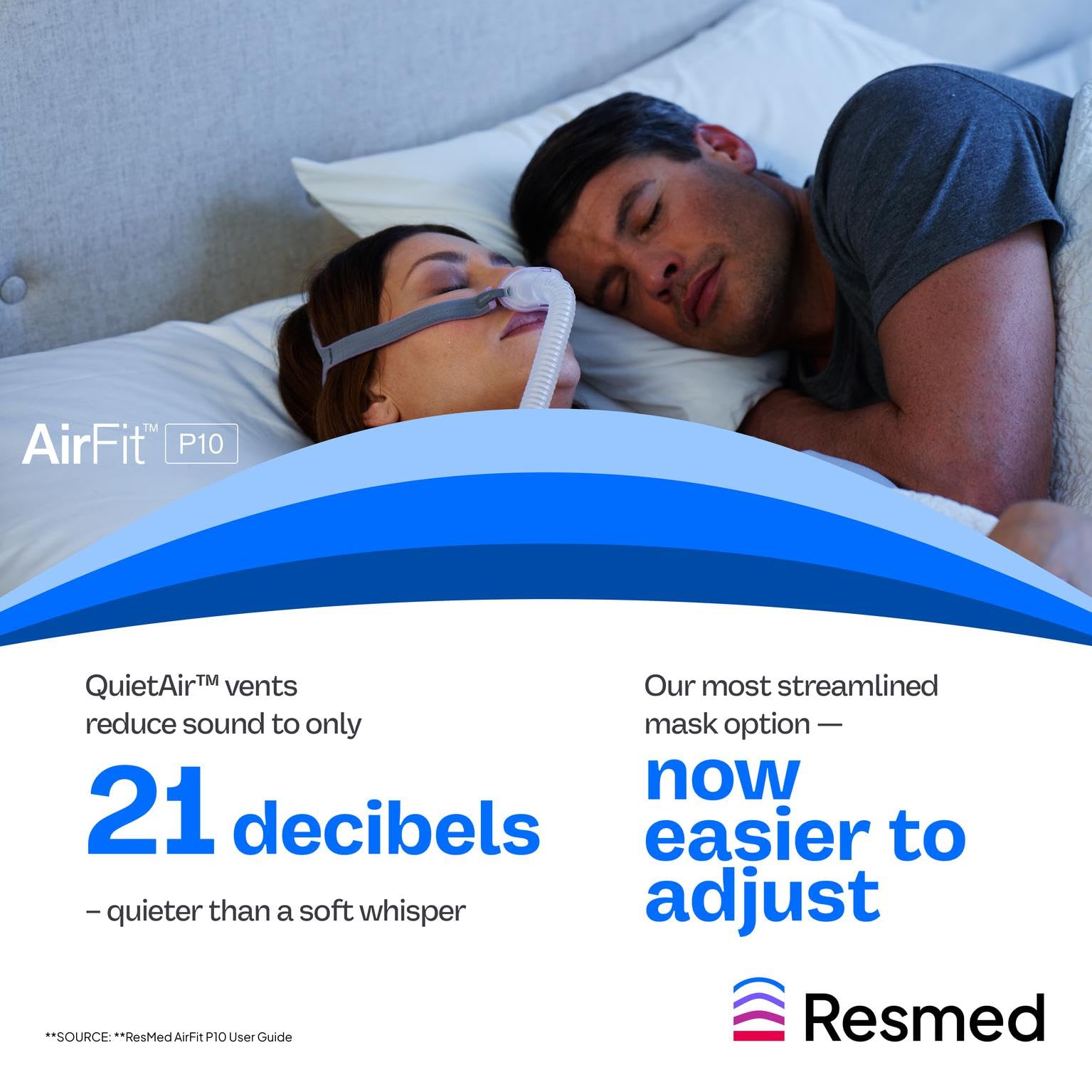AirFit P10 stabilite du masque pendant le sommeil avec ce coussin