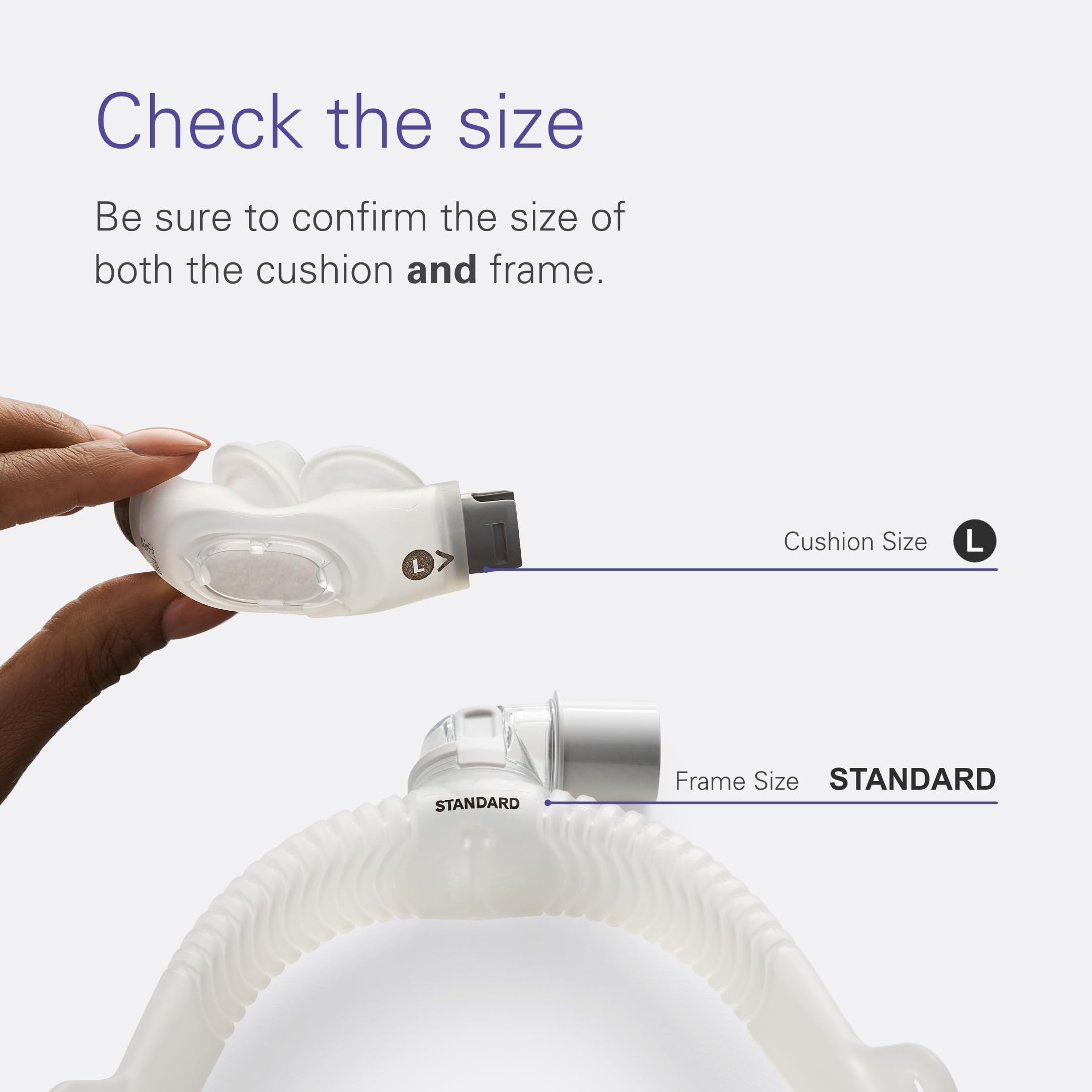 ResMed AirFit P30i : coude rapide deconnexion pour ajustement facile pendant le sommeil.