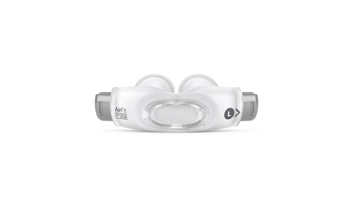 Coussin nasal ResMed AirFit P30i pour un ajustement doux et une étanchéité fiable pendant le sommeil.