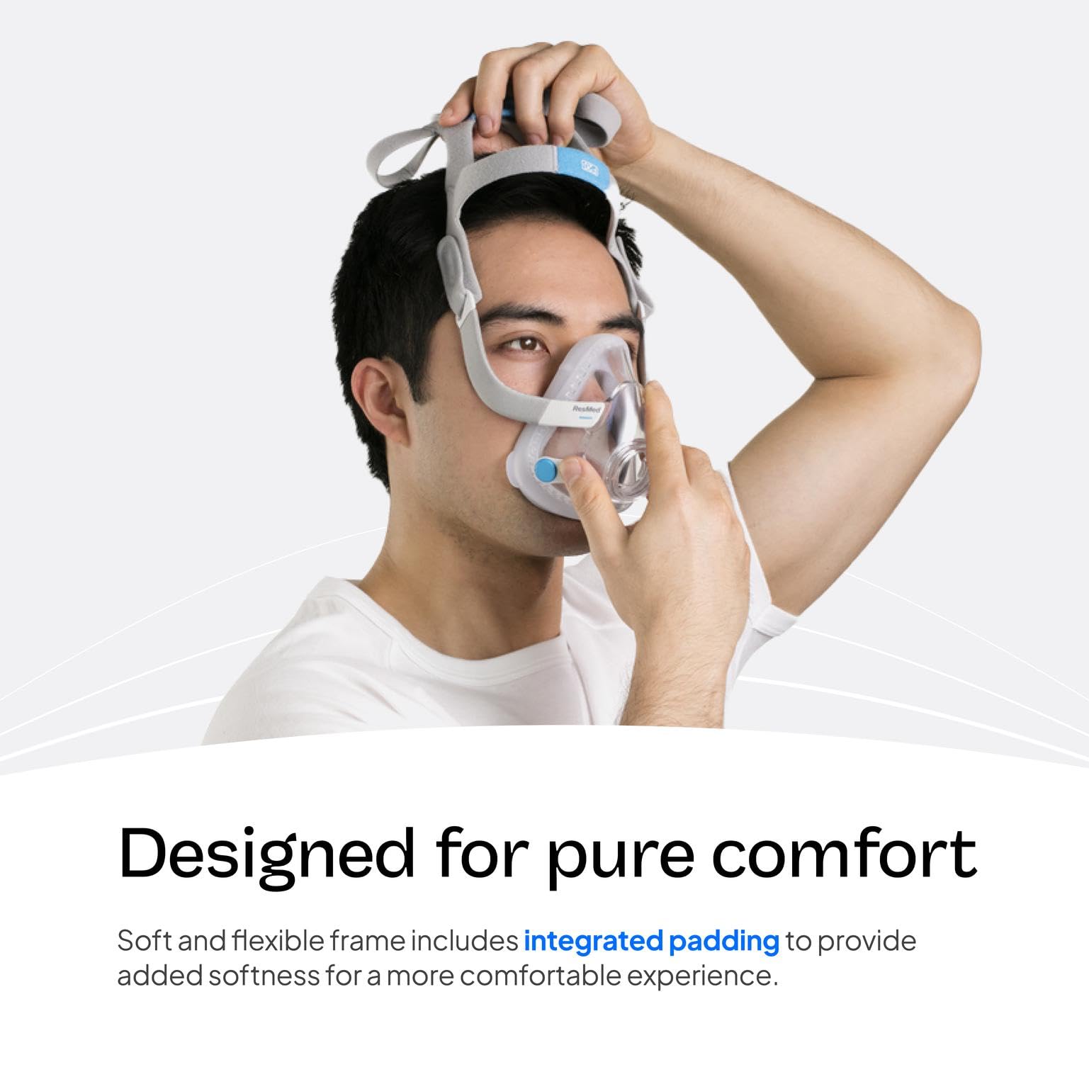 ResMed AirTouch F20 — cadre petit, compatibilite facile.