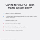 ResMed AirTouch F20 — cadre petit sans harnais, option legere.