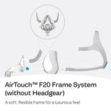 ResMed AirTouch F20 : coude avec déverrouillage rapide pour détacher facilement.