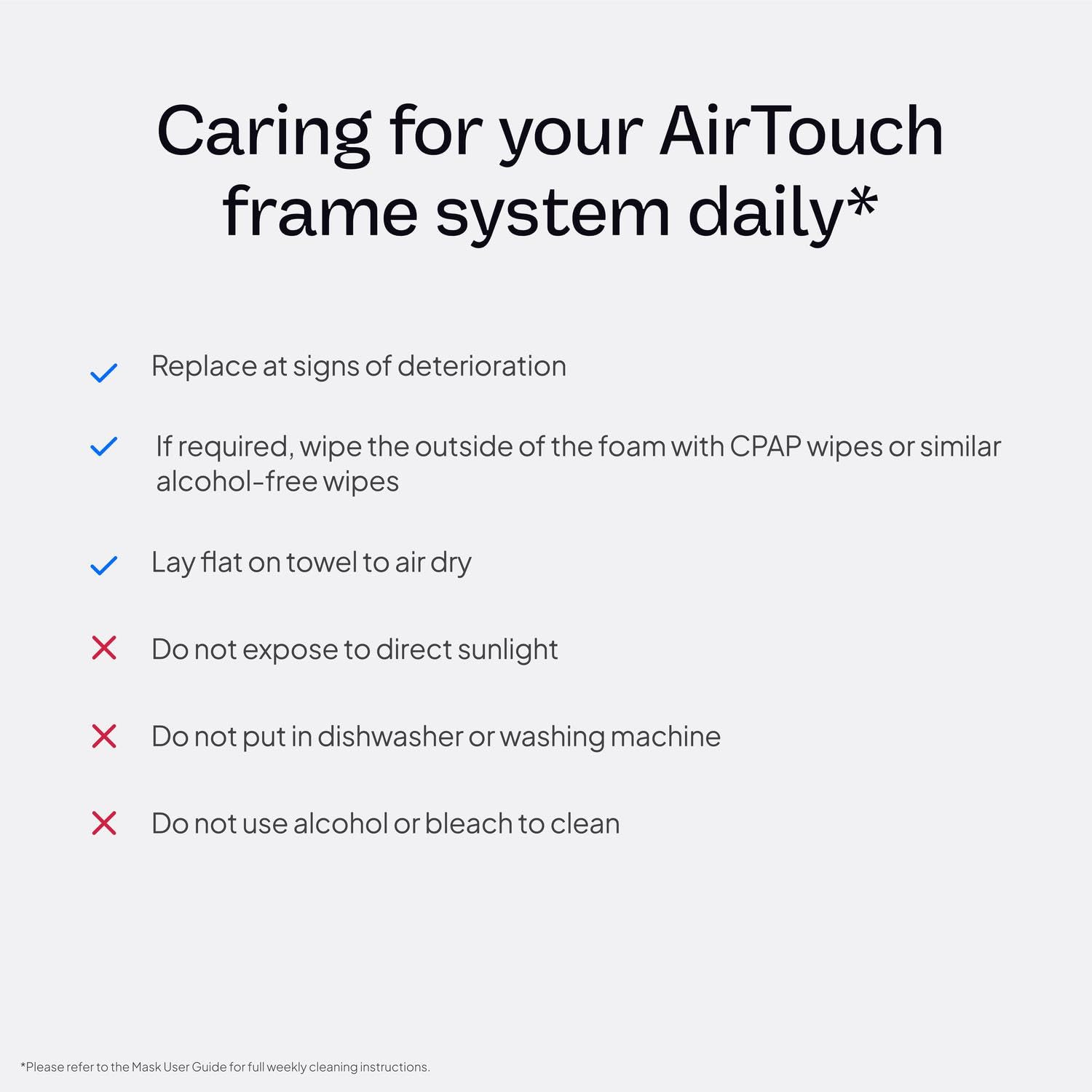 ResMed AirTouch N20, harnais non inclus, flexibilité avec votre configuration existante.