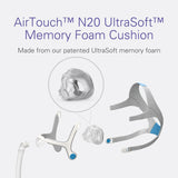 Masque nasal CPAP Airtouch N20: design léger pour respiration aisée.