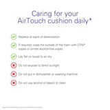 ResMed AirTouch N20 utilisation nocturne facile et rapide.